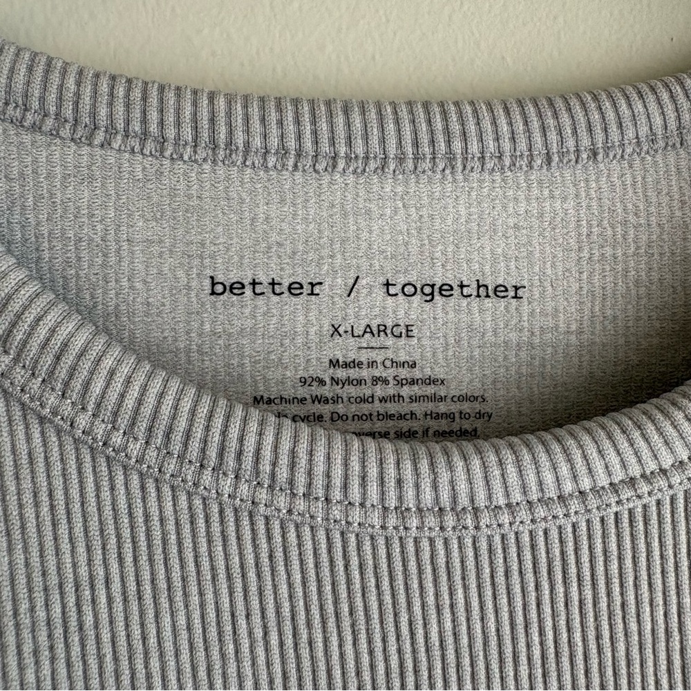 Better Together Gray Ribbed Top - Picture 2 of 4